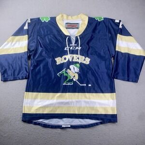 Vintage 90s CCM Notre Dame Club Hockey Jersey Irish Rovers Blue Youth XL Adult S
